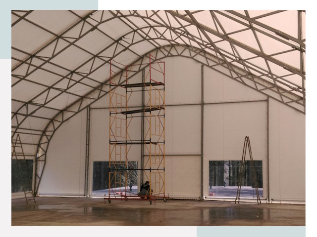 Шатровые ангары в Ступине